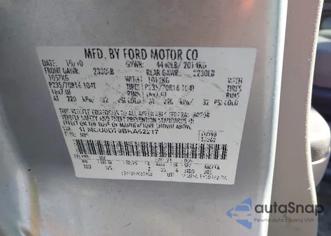 2011 Ford Escape Xlt z USA, uszkodzony, nr VIN 1FMCU0D79BKA62217